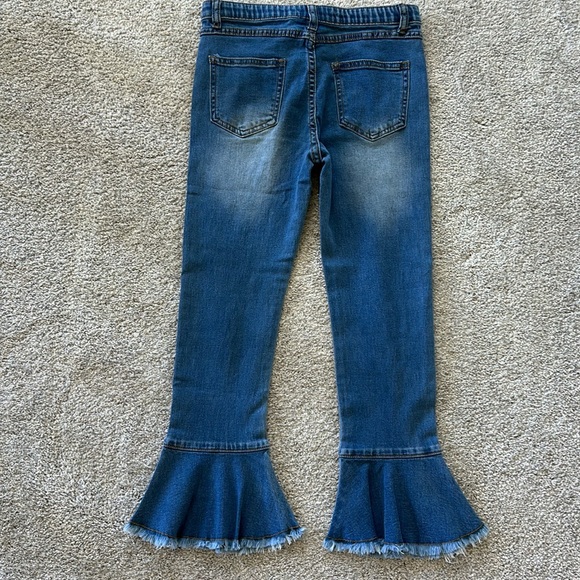 Girls Hayden Cropped Frill Flare Jeans - Picture 4 of 6